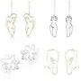 4 Pairs Abstract Face Earrings Set Original Freedom Female Body Form Wire Earrings Funny Hollow Face Dangle Stud Earrings Abstract Body Lady Face Dangle Earrings for Women Girls