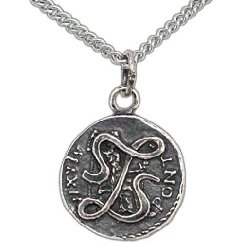 Badali Jewelry Officially Licensed Lasciel’s Blackened Denarius Necklace from Jim Butchers The Dresden Files, Coin or Coin Necklace