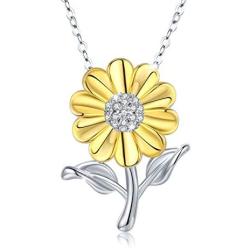 Sunflower Necklace 925 Sterling Silver Sunflower Jewelry Sunflower Gift Summer Jewelry For Women