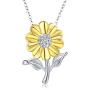 Sunflower Necklace 925 Sterling Silver Sunflower Jewelry Sunflower Gift Summer Jewelry For Women