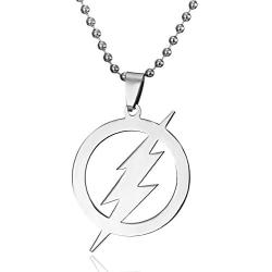 Gmai Stainless Steel Superhero Round Flash Lightning Pendant Flash Fan Jewelry
