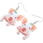 NEWEI Acrylic Drop Dangle Sweet Farm Pig Piggy Earrings Animal Jewelry For Girl Women Charms Gift