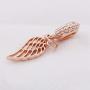 Ochoos Rose Gold Feather Bow Lucky in Love Clover Symbol of Faith Pendant Beads Fit Pandora Bracelet 925 Sterling Silver Charm Jewelry - (Color: 3)