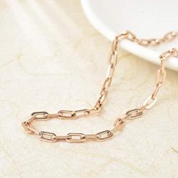 Moris Paperclip Link Chain Necklace Bracelet Set for Women Girls 18K Gold Plated Birthday Gift