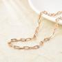 Moris Paperclip Link Chain Necklace Bracelet Set for Women Girls 18K Gold Plated Birthday Gift