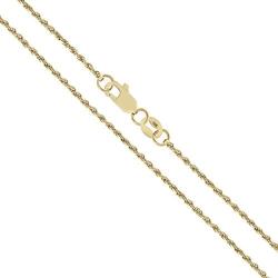 10K Yellow Gold 1.5mm Diamond Cut Rope Chain Necklace