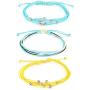 FANCY SHINY Braid String Bracelet Handmade Bead Rope Charms Surfer Beach Jewelry Best Friend Bracelet for Women Teens