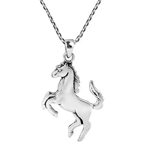 AeraVida Galloping Shiny Horse Double Sided .925 Sterling Silver Necklace AeraVida Galloping Shiny Horse Double Sided .925 Sterling Silver Necklace