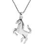 AeraVida Galloping Shiny Horse Double Sided .925 Sterling Silver Necklace