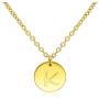 THREE KEYS JEWELRY Tiny Gold Plated Initial Necklaces for Women Gifts Stainless Steel Dainty Coin Name Cute Initial Charm Necklace Letter Pendant Script Initial Necklace for Girls with Initial