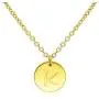 THREE KEYS JEWELRY Tiny Gold Plated Initial Necklaces for Women Gifts Stainless Steel Dainty Coin Name Cute Initial Charm Necklace Letter Pendant Script Initial Necklace for Girls with Initial