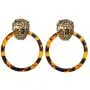 Leopard Circle Hoop Earrings for Womens Personalized Geometric Hollow Round Lion Head Resin Acrylic Dangle Drop Earrings Girls Gothic Party Jewelry Leopard Circle Hoop Earrings for Womens Personalized Geometric Hollow Round Lion Head Resin Acrylic Dangle Drop Earrings Girls Gothic Party Jewelry