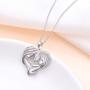 Mother Necklace Sterling Silver Mother and Child Love Heart Necklace For Mother Mom Mothers Day Gift