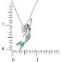 Disney Princess Little Mermaid Sterling Silver Cubic Zirconia Necklace, Official License