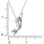 Disney Princess Little Mermaid Sterling Silver Cubic Zirconia Necklace, Official License Disney Princess Little Mermaid Sterling Silver Cubic Zirconia Necklace, Official License