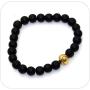 Nsitbbuery Fashion Alloy Baseball Bangle 8MM Matte Agate Lava Rock Beads Bracelet