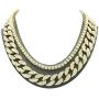 Mens Iced Out Hip Hop Gold tone CZ Miami Cuban Link Chain Choker Necklace