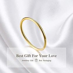 Madeone❤Gifts for Mothers Day❤Thin Rings Thumb Ring 925 Sterling Silver 14K Gold Plated High Polish Minimalist Stacking Rings Wedding Eternity Engagement Ring for Women