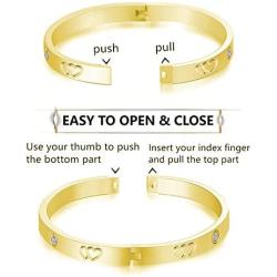 PDWZNBA 18K Gold Plated Love Bracelet Screw Bracelet with Screwdriver Stainless Steel Crystal Bangle Cuff Best Gifts for Mothers Day Valentines Day Wedding Couples and Birthdays