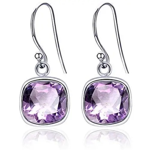 Orchid Jewelry 925 Sterling Silver Dangly Earrings Sets For Women Purple Natural Amethyst 3.00 Ct Cushion February Birthstone Gemstone Nickel Free jewellery Birthday, Anniversary Gifts For Her Orchid Jewelry 925 Sterling Silver Dangly Earrings Sets For Women Purple Natural Amethyst 3.00 Ct Cushion February Birthstone Gemstone Nickel Free jewellery Birthday, Anniversary Gifts For Her
