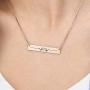MyNameNecklace Personalized Bar with Heart Beat Cardiogram Engraved Necklace - Custom Name Jewelry Valentines Day Love Gift for Her