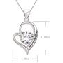 ALOV Jewelry Sterling Silver Daughter-in-Law Love Heart Cubic Zirconia Pendant Necklace