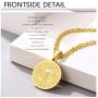 PROSTEEL Stainless Steel Saint Benedict Medal Necklace, Protection Jewelry for Men Women, 18K Real Gold Plated, 22inch-24inch Adjustable, Come Gift Box