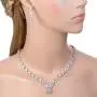EVER FAITH Wedding Flower Leaf V-Shape Clear Pave Full Zircon Jewelry Set Austrian Crystal EVER FAITH Wedding Flower Leaf V-Shape Clear Pave Full Zircon Jewelry Set Austrian Crystal