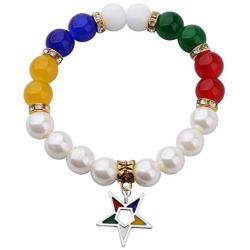 OES Jewelry Order of The Eastern Star OES Five Colors Beads Bracelet OES Sorority Jewelry Sorority Gifts