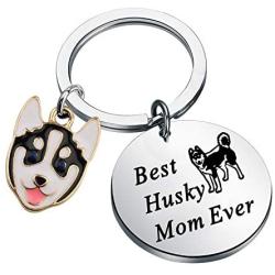 PENQI Husky Keychain Husky Jewelry Best Husky Mom Ever Keychain Dog Mom Ever Gift Dog Lover Dogs Jewelry for Husky Lover