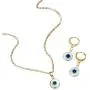 3 Pcs Evil Eye Necklace Dangle Earrings Set Chain Charm Blue Eyes Amulet Pendant Necklace Ojo Turco Kabbalah Protection Drop Earrings Adjustable Collar Necklace Delicate Jewelry Gift 3 Pcs Evil Eye Necklace Dangle Earrings Set Chain Charm Blue Eyes Amulet Pendant Necklace Ojo Turco Kabbalah Protection Drop Earrings Adjustable Collar Necklace Delicate Jewelry Gift