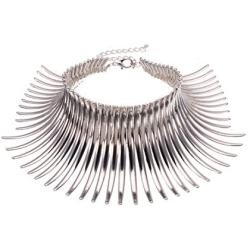 Mozhuo Chunky Statement Collar Necklace for Women Silver Choker Bib Necklace Chain Fashion Jewelry Costume Prom Gorgeous
