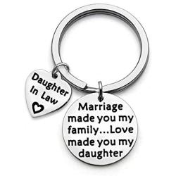WUSUANED Daughter in Law Gift Marriage Made You My Family Love Made You My Daughter Keychain Wedding Jewelry Bride to Be Gift