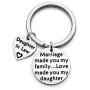 WUSUANED Daughter in Law Gift Marriage Made You My Family Love Made You My Daughter Keychain Wedding Jewelry Bride to Be Gift