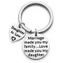 WUSUANED Daughter in Law Gift Marriage Made You My Family Love Made You My Daughter Keychain Wedding Jewelry Bride to Be Gift