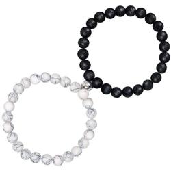 LAraii Magnetic Couples Bracelets for Women Men Natural Stone Beads Bracelet Matching Bracelets for Couples Valentines Day Gifts