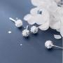 Dandelion Sterling Silver Stud Earrings for Women Teen Girls Men Hypoallergenic Flower Seed Cluster Piercing Ear Tragus Post Cute Lovely Sleeper Earrings Tiny Lightweight Jewelry Gifts for Best Friend