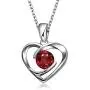 EXGOX Heart Necklace White Gold Plated Birthstone Love Pendant with Gift Box EXGOX Heart Necklace White Gold Plated Birthstone Love Pendant with Gift Box
