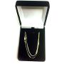 14k Yellow Solid Gold Mirror Box Chain Necklace, 1mm
