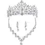 EverLove Womens Bride Headdress Jewelry Wedding Necklace Earrings Set Crystal Crown Tiara EverLove Womens Bride Headdress Jewelry Wedding Necklace Earrings Set Crystal Crown Tiara