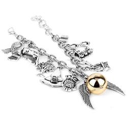 HEN-NIGHT Harry Potter Golden Snitch Charms Themed 8'' Friendship Bracelets for Teens Girl Women Charm Bracelet Quality Cosplay Jewelry