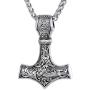 Richsteel Thors Hammer Pendant Mjolnir Necklace for Men Women 316 Stainless Steel/18K Gold Plated/Black Viking Nordic Jewelry(with Gift Box)