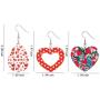 9-20 Pairs Acrylic Earrings for Women Girls Party, MTSCE Heart-Shaped Print Lightweight Teardrop Dangle Earrings Set, Fashion Jewelry Valentine Day Gift