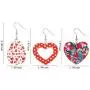 9-20 Pairs Acrylic Earrings for Women Girls Party, MTSCE Heart-Shaped Print Lightweight Teardrop Dangle Earrings Set, Fashion Jewelry Valentine Day Gift