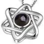 Mistar Bijoux Star of David Necklace with the Shema Yisrael Prayer Hidden within the Unique Crystal Cabochon. Look into the Stone and See it Magically Appear 8” Tall