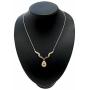 RB Gems Sterling Silver 925 Pendant Necklace Genuine Gemstone Pear 12x8 mm with Rhodium-Plated Finish 18”