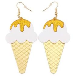 Fun Acrylic Ice Cream Popsicle Drop Earrings Cute Food Model Dangle Earrings Unique Gift Jewelry for Women Girls