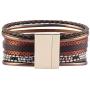 GelConnie Baroque Pearl Leather Cuff Bracelet Multi Strand Wrap Bracelets Magnetic Bohemian Bracelet for Women, Wife, Sister