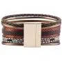GelConnie Baroque Pearl Leather Cuff Bracelet Multi Strand Wrap Bracelets Magnetic Bohemian Bracelet for Women, Wife, Sister