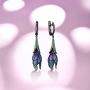 Santuzza Tulip Silver Drop Earrings Genuine 925 Sterling Silver Exquisite Flower Handmade Enamel Dangle Earring Jewelry For Women (Purple, Red)